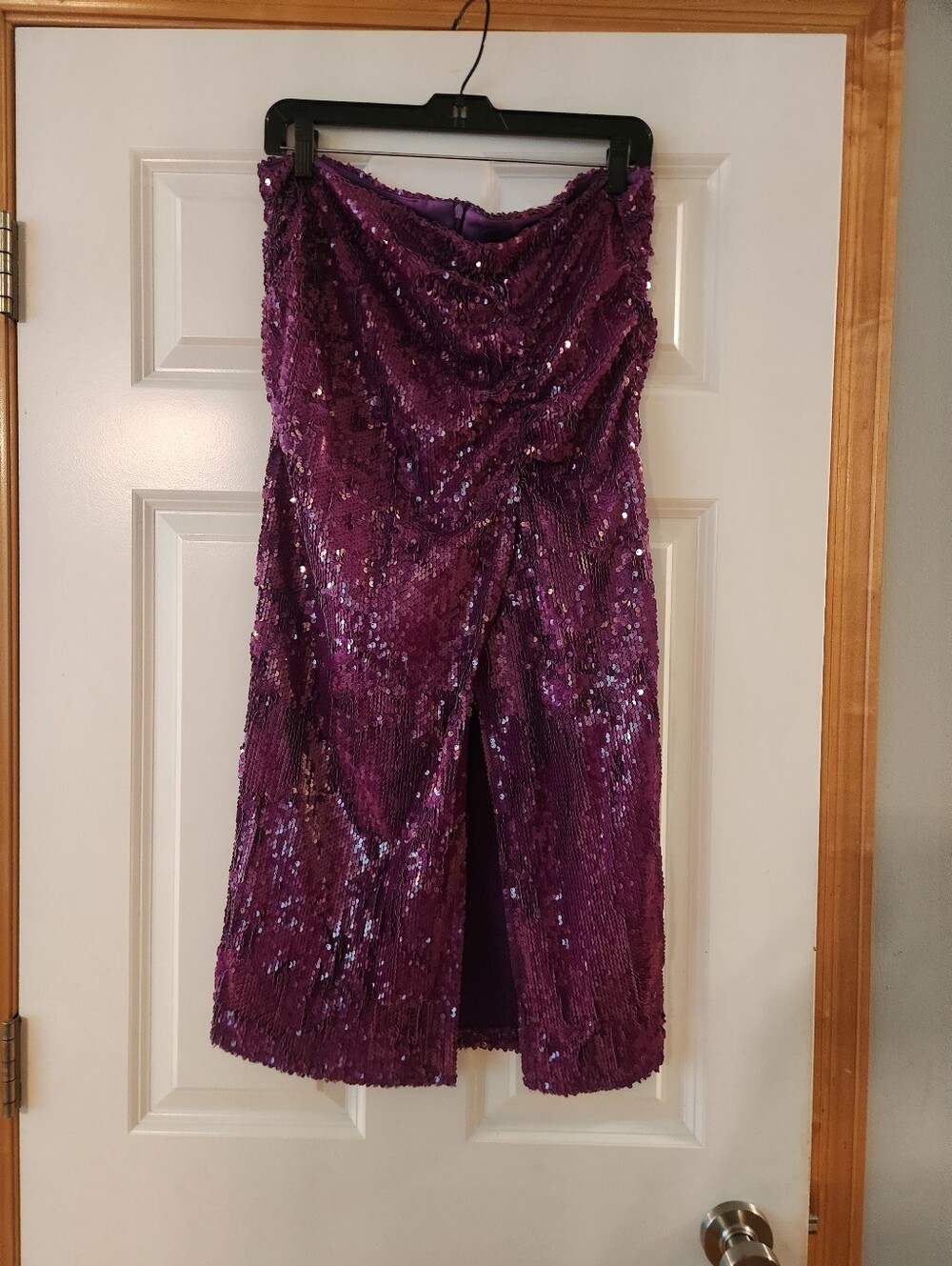 Zara Purple Sequin Midi Skirt-Dress,  Size Large